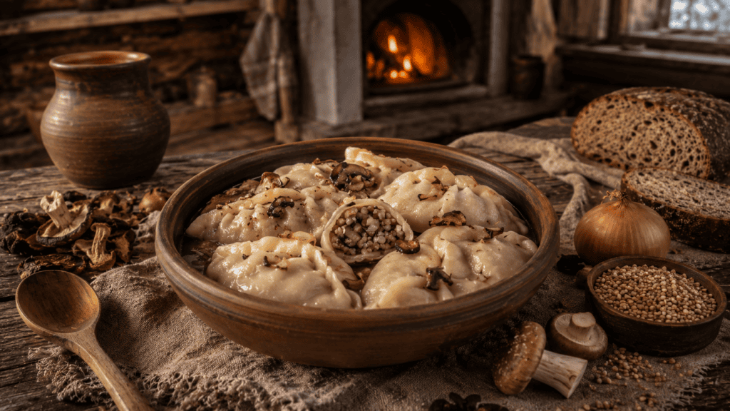 Кундюмы-ушки с грибами как древний родственник пельменей