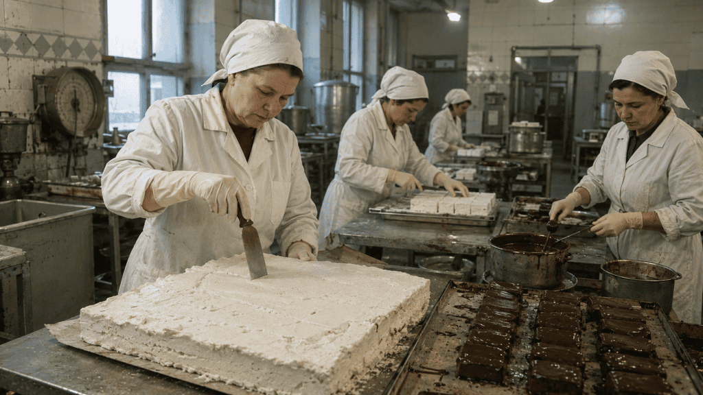 Производство советских конфет с суфле на агар-агаре