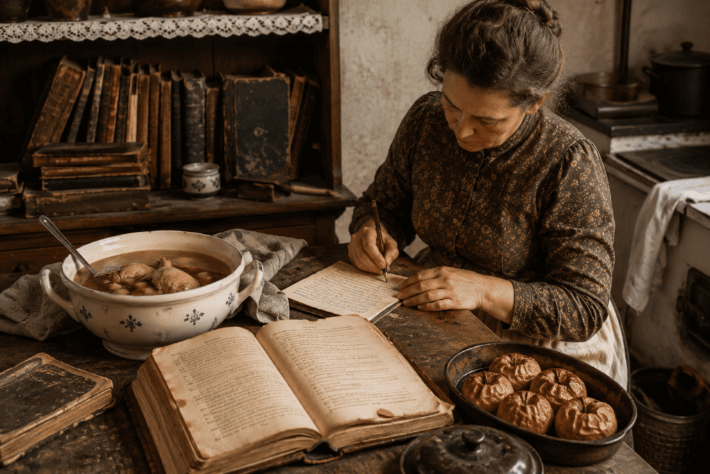 домашняя поваренная книга и приготовленные по ней блюда конца XIX века