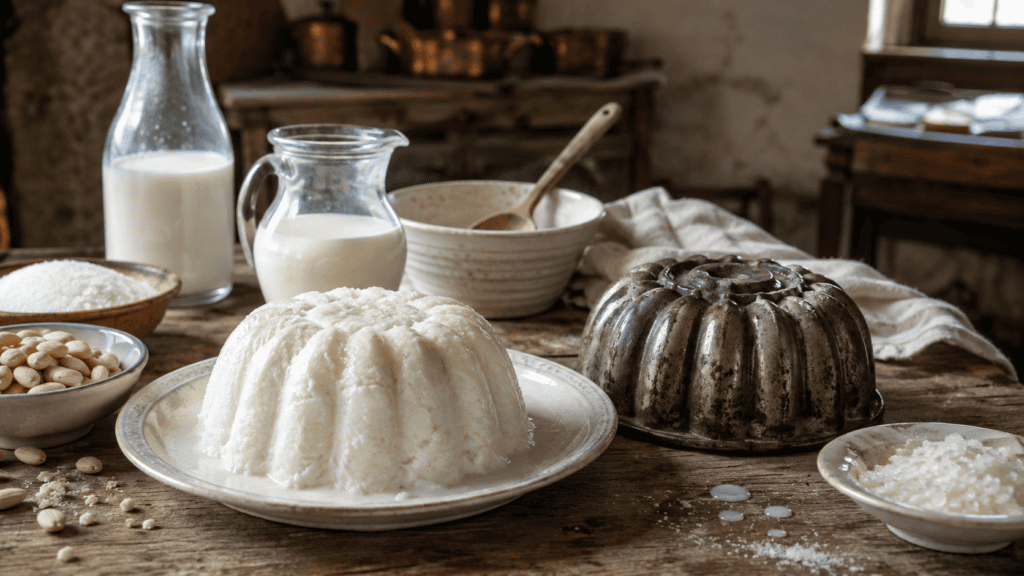 приготовление формованного бланманже в европейской кухне XIX века