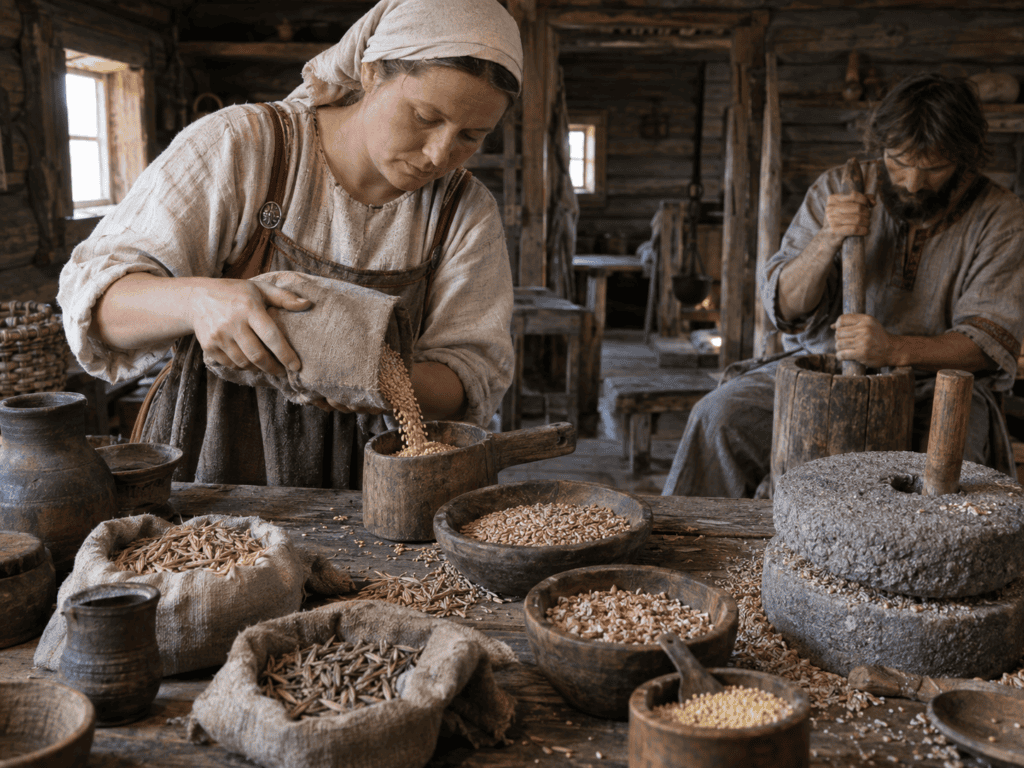 Зерно и крупы для древнерусских каш
